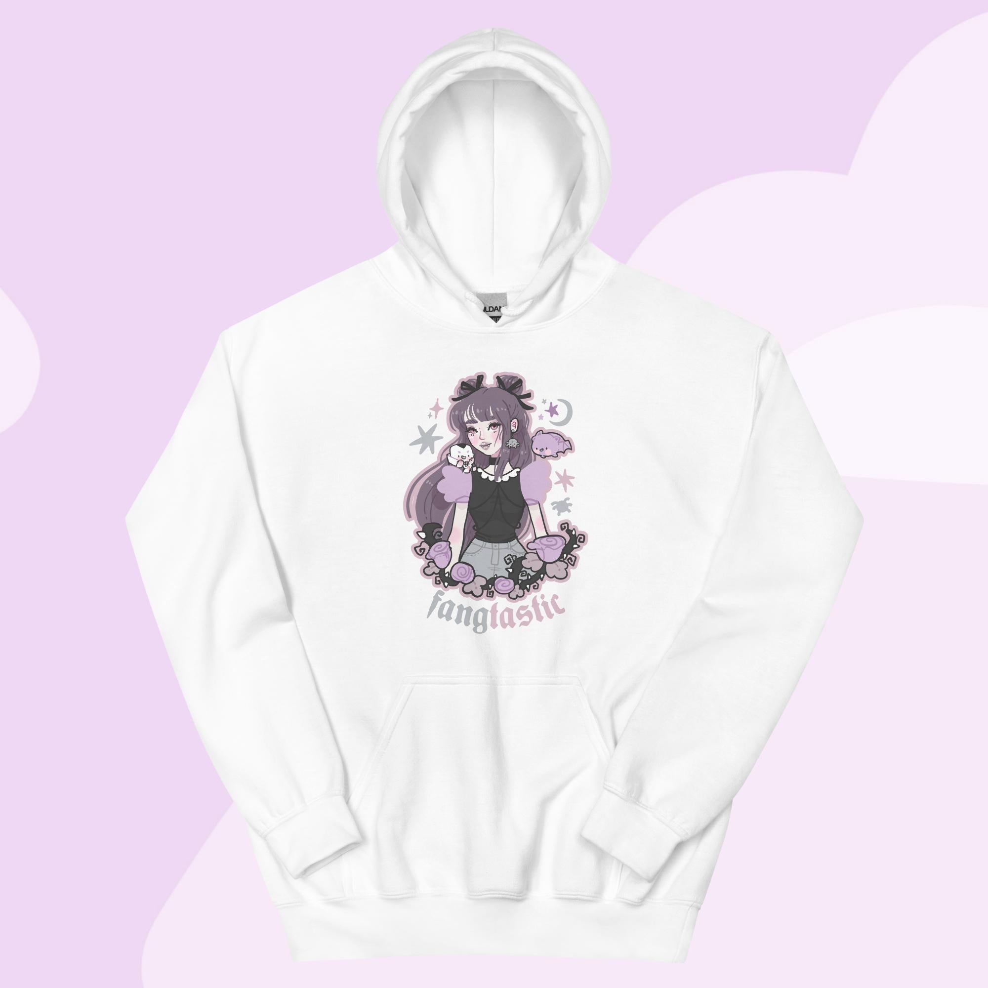 Violet the Vampire Sweatshirt | Fangtastic Gothic Halloween Hoodie | Spooky Cute Kawaii Apparel Katnipp character product