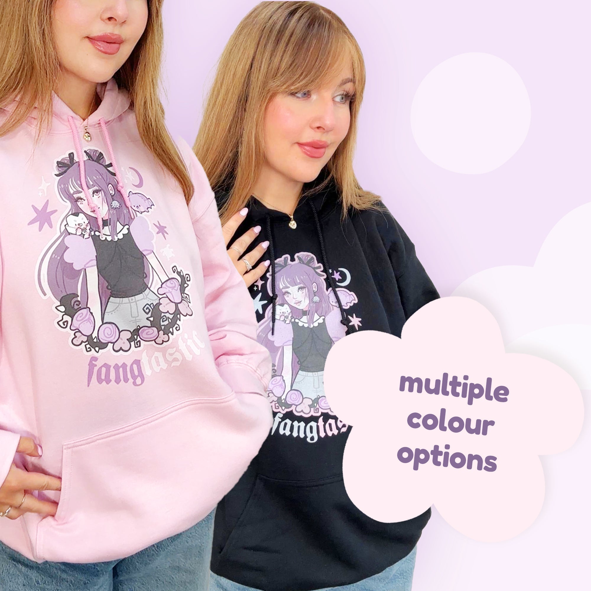 Violet the Vampire Sweatshirt | Fangtastic Gothic Halloween Hoodie | Spooky Cute Kawaii Apparel Katnipp character product