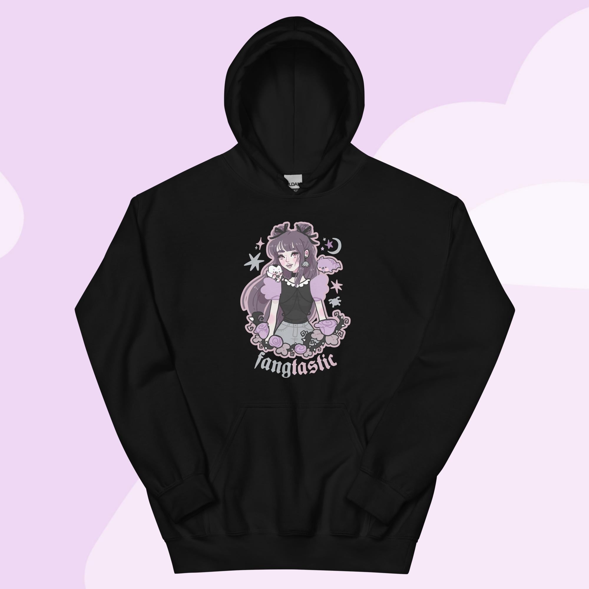 Violet the Vampire Sweatshirt | Fangtastic Gothic Halloween Hoodie | Spooky Cute Kawaii Apparel Katnipp character product