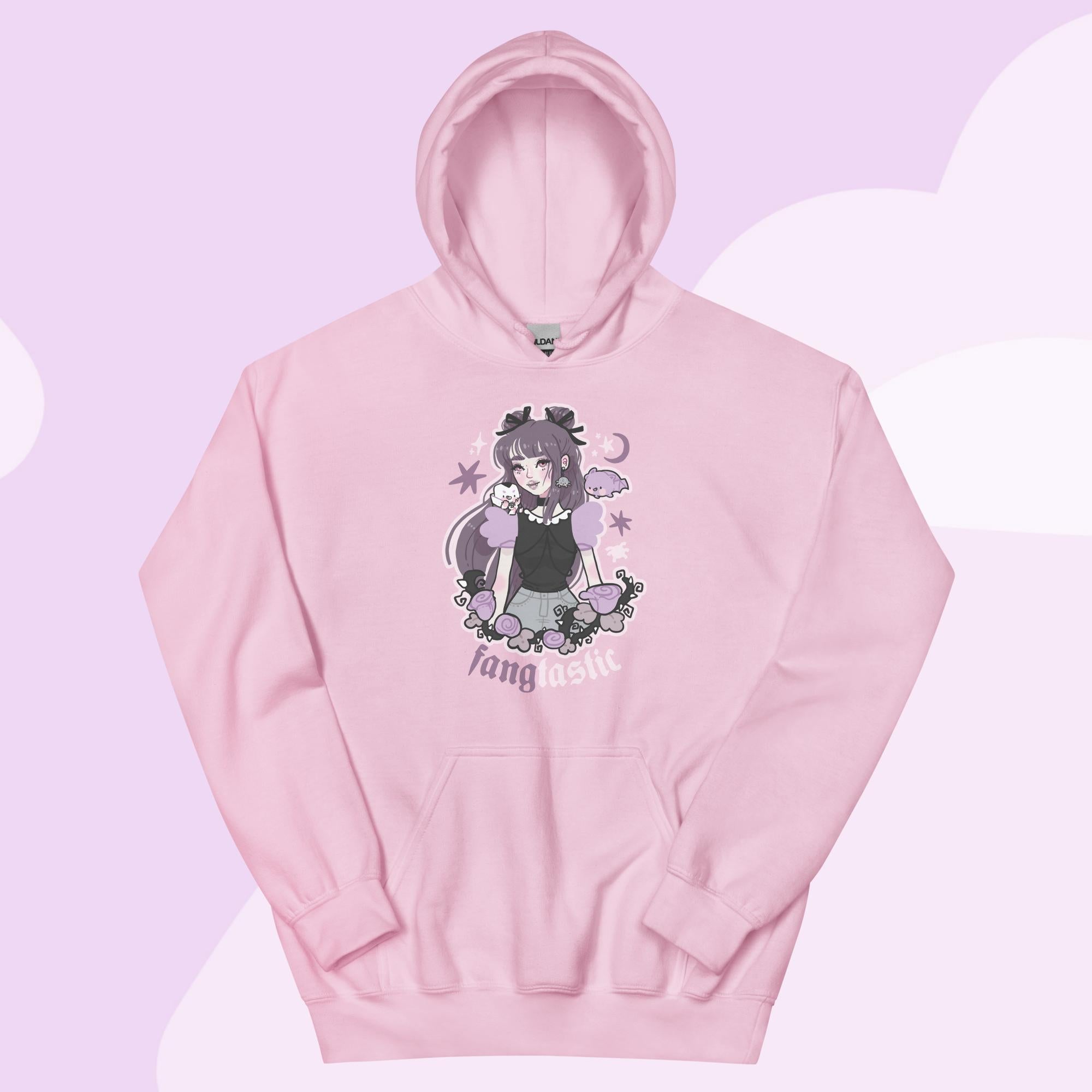 Violet the Vampire Sweatshirt | Fangtastic Gothic Halloween Hoodie | Spooky Cute Kawaii Apparel Katnipp character product