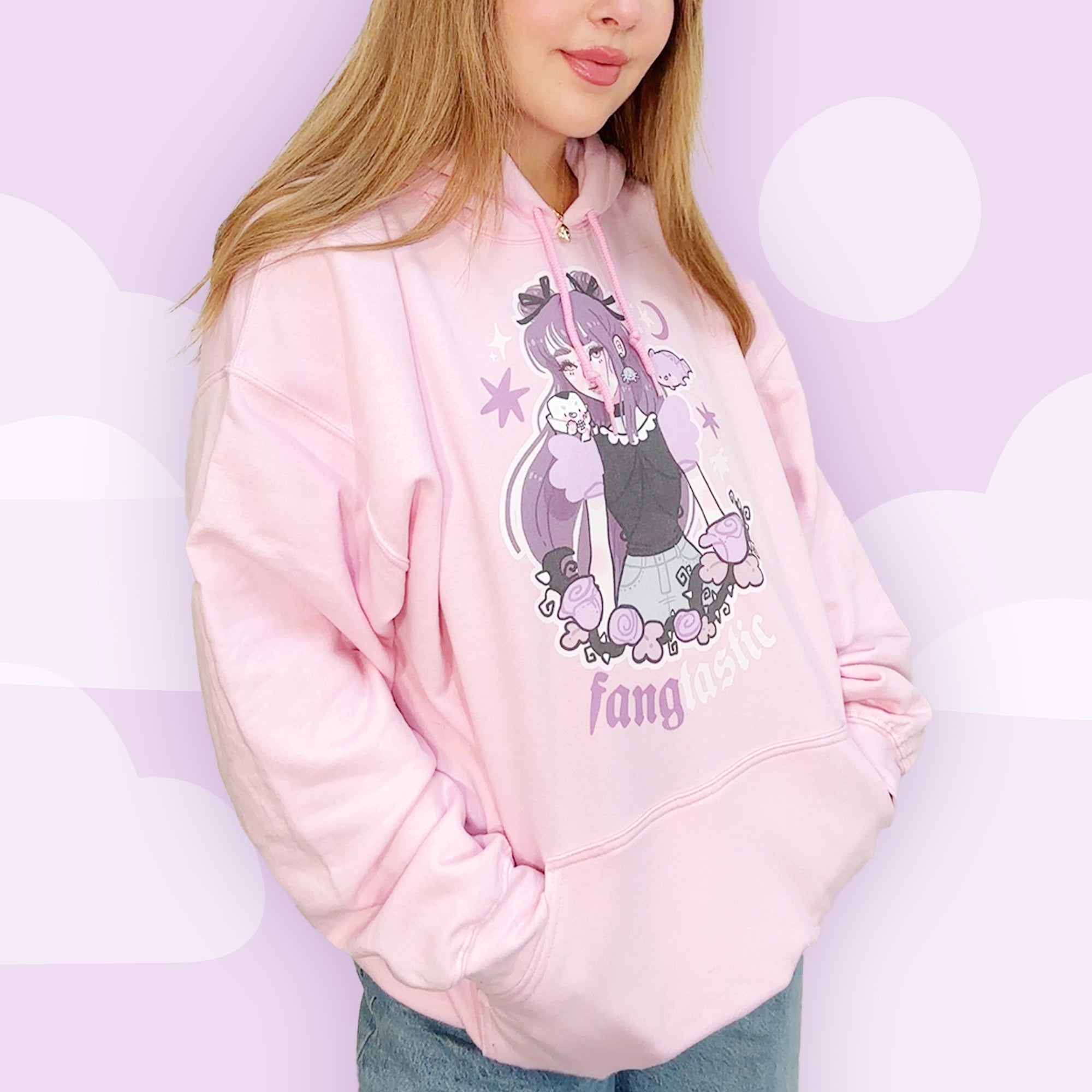Violet the Vampire Sweatshirt | Fangtastic Gothic Halloween Hoodie | Spooky Cute Kawaii Apparel Katnipp character product