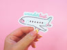 Wanderlust White and Pastel Plane Travel Die-Cut Vinyl Sticker - Katnipp Studios