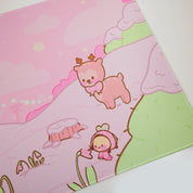 Winter Christmas Desk Mat | Cinnamon & Bumblebutt | Kawaii Pastel Desk Decor Katnipp character product