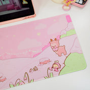Winter Christmas Desk Mat | Cinnamon & Bumblebutt | Kawaii Pastel Desk Decor Katnipp character product