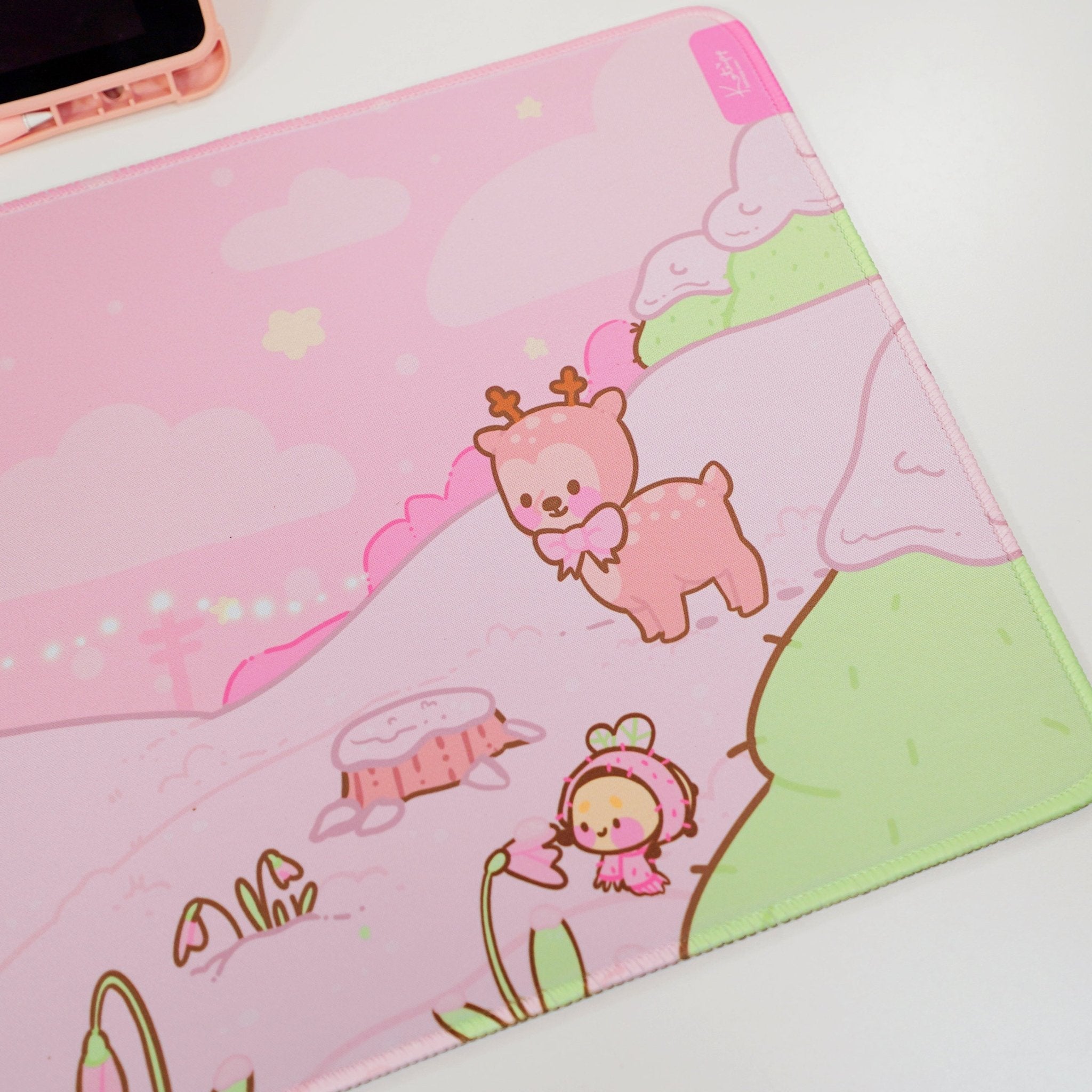 Winter Christmas Desk Mat | Cinnamon & Bumblebutt | Kawaii Pastel Desk Decor Katnipp character product