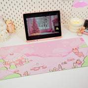 Winter Christmas Desk Mat | Cinnamon & Bumblebutt | Kawaii Pastel Desk Decor Katnipp character product