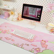 Winter Christmas Desk Mat | Cinnamon & Bumblebutt | Kawaii Pastel Desk Decor Katnipp character product