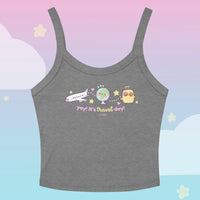 Yay! It’s Travel Day! Micro-Rib Crop Top | Kawaii Y2K Travel Tank | Wanderlust Airport Outfit | Katnipp Travel Apparel - Athletic Heather / XL