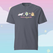 Yay! It’s Travel Day! Premium Heavyweight T-Shirt | Kawaii Airport Tee | Wanderlust Graphic Shirt | Katnipp Travel Apparel Katnipp character product