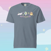 Yay! It’s Travel Day! Premium Heavyweight T-Shirt | Kawaii Airport Tee | Wanderlust Graphic Shirt | Katnipp Travel Apparel Katnipp character product