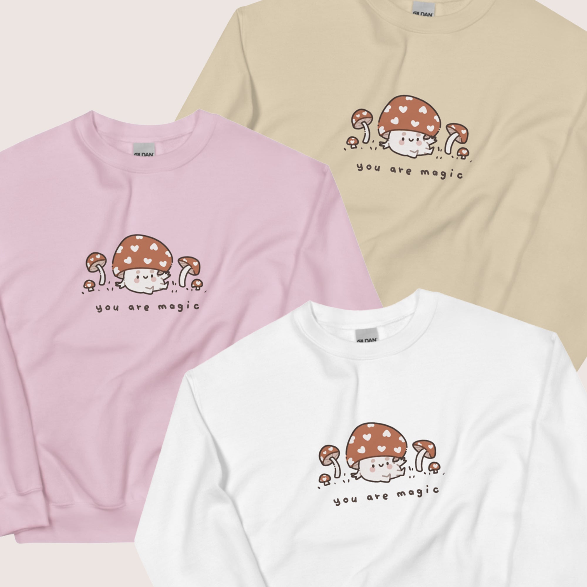 You Are Magic Kawaii Mushroom Sweater | Cozy Autumn Jumper | Aesthetic Fall Sweatshirt Katnipp character product