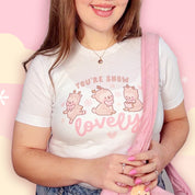 You're Snow Lovely Kawaii Reindeer Christmas T-Shirt | Cute Holiday Graphic Tee for Winter Katnipp character product