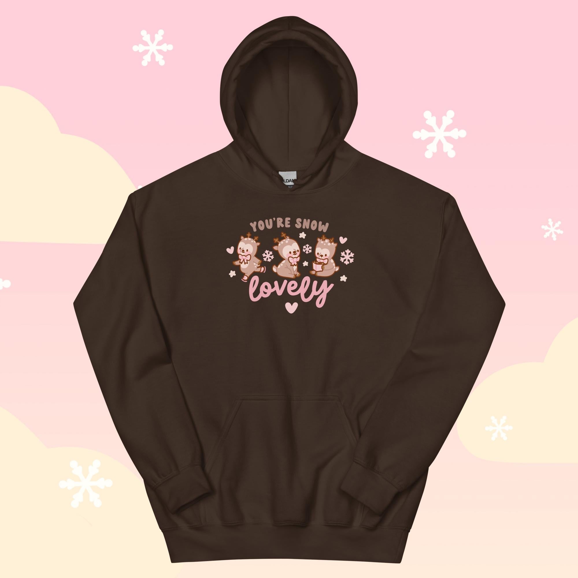 You're Snow Lovely Kawaii Reindeer Hoodie | Cute Christmas Hoodie | Festive Holiday Design Katnipp character product