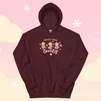 You're Snow Lovely Kawaii Reindeer Hoodie | Cute Christmas Hoodie | Festive Holiday Design - Maroon / S
