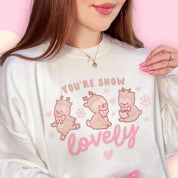 You're Snow Lovely Kawaii Reindeer Sweatshirt | Cute Christmas Holiday Apparel Katnipp character product