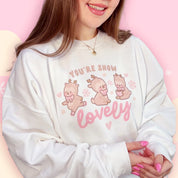 You're Snow Lovely Kawaii Reindeer Sweatshirt | Cute Christmas Holiday Apparel Katnipp character product