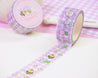 Bumblebee gingham washi tape roll, 22mm wide, perfect for crafts and decorating projects, in use secondary