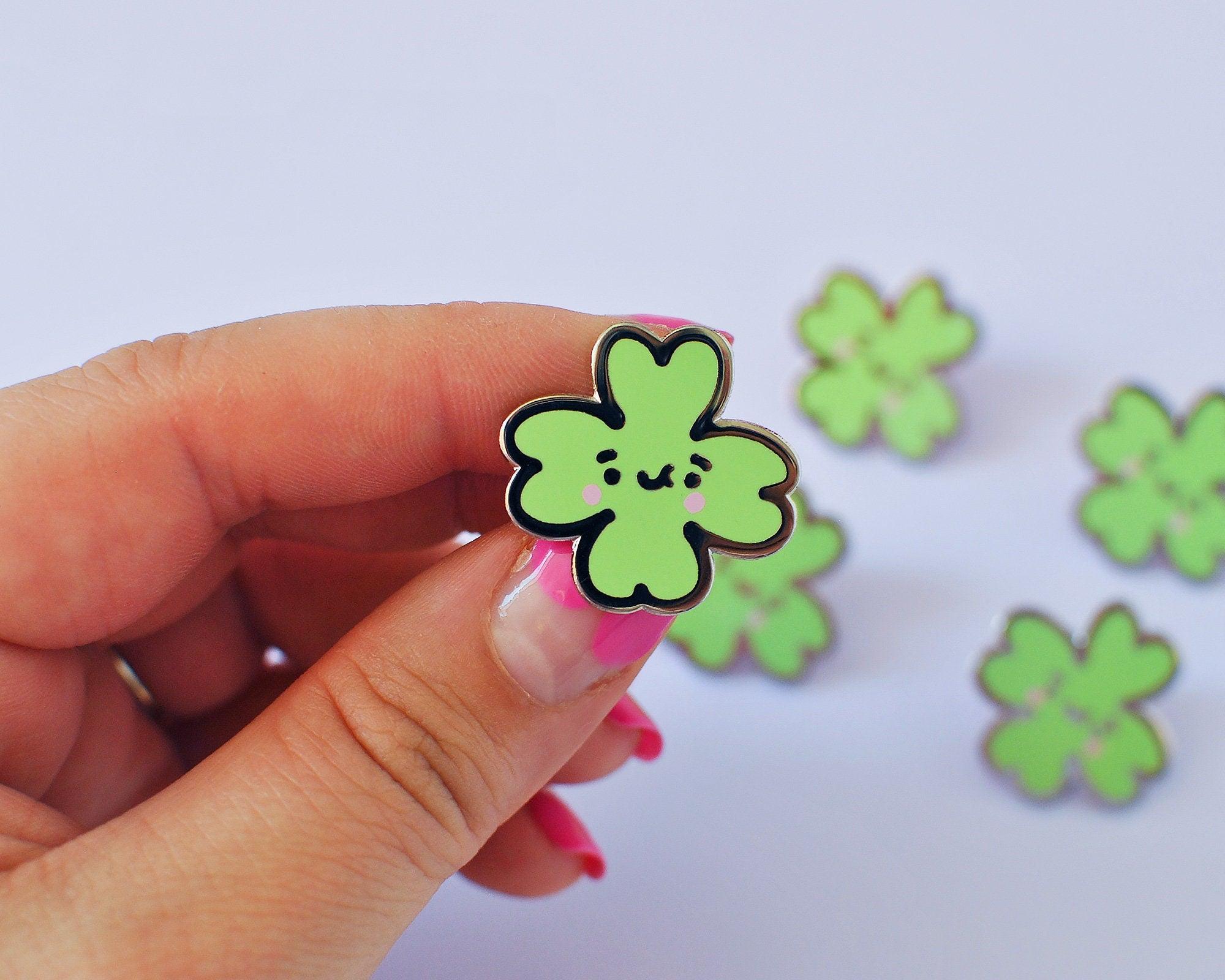 Lucky Charm Clover Enamel Pin - Adds luck to accessories - Ideal gift or personal accent, main