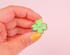 Lucky Charm Clover Enamel Pin - Adds luck to accessories - Ideal gift or personal accent, hand secondary