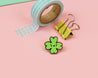 Lucky Charm Clover Enamel Pin - Adds luck to accessories - Ideal gift or personal accent, zoomed out