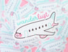 Wanderlust Travel Die-Cut Sticker featuring Katnipp Characters & Illustrations. Waterproof Vinyl, zoom blur