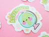 Adventure Awaits Kawaii Globe Sticker | Travel Reminder Die-Cut Vinyl Decal - Katnipp Studios