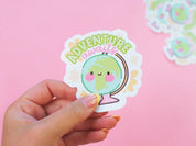 Adventure Awaits Kawaii Vinyl Die Cut Sticker | Cute Wanderlust Travel Sticker Katnipp character product
