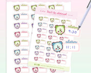 Alarm Clock Reminder Stickers | Kawaii Time Tracker for Planners | MISC 002 Katnipp character product