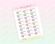 Alarm Clock Reminder Stickers | Kawaii Time Tracker for Planners | MISC 002 Katnipp character product
