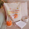 Autumn Leaves and Coffee Please Tote Bag | Kawaii Pumpkin Design | Eco-Friendly Fall & Winter Accessory - Katnipp Studios