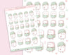 dorable handmade bathtime marshmallow planner stickers with original illustrations, perfect for adding charm to your planning sessions.