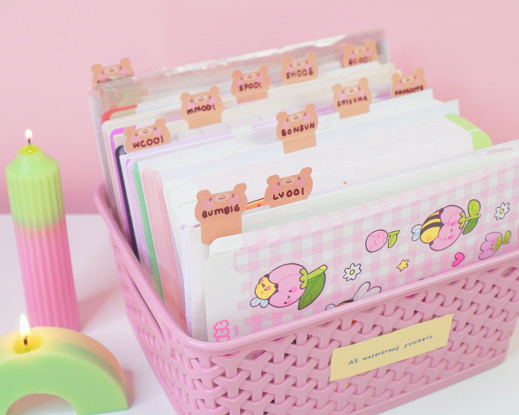 Bear Index Tab Stickers | Kawaii Planner & Journal Page Markers | ID004 Katnipp character product