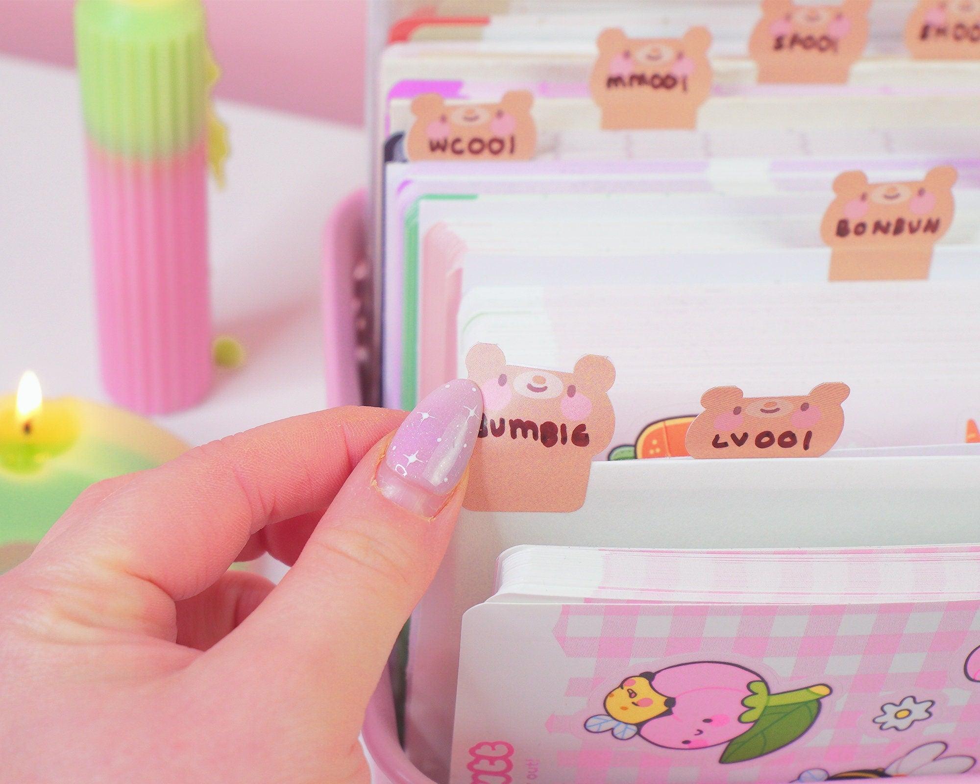 Bear Index Tab Stickers | Kawaii Planner & Journal Page Markers | ID004 Katnipp character product