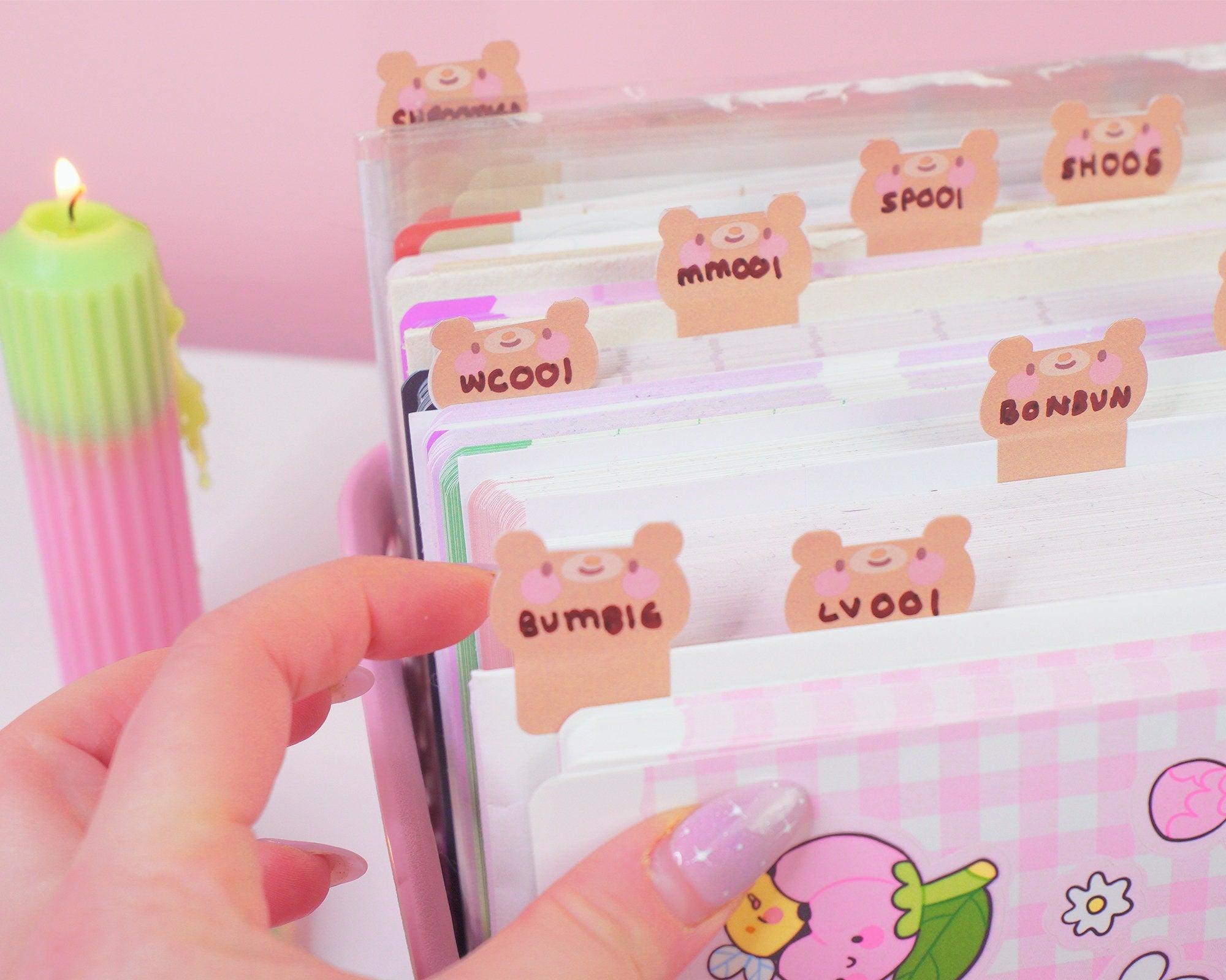 Bear Index Tab Stickers | Kawaii Planner & Journal Page Markers | ID004 Katnipp character product