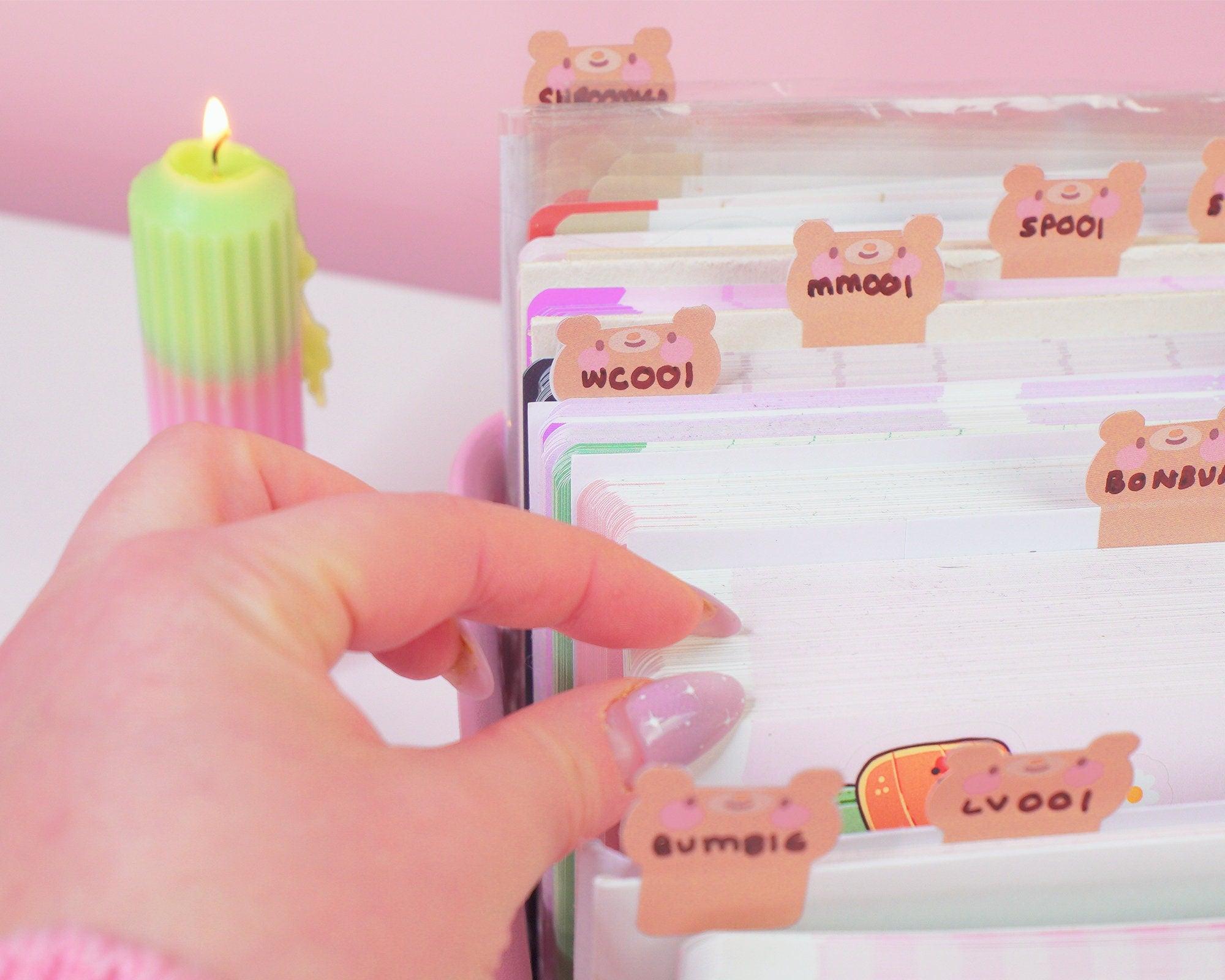 Bear Index Tab Stickers | Kawaii Planner & Journal Page Markers | ID004 Katnipp character product