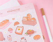 Bearguette Cafe Kawaii Sticker Sheet | Cute Bear Planner Stickers A5 | BC001 Katnipp character product