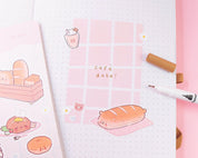 Bearguette Cafe Kawaii Sticker Sheet | Cute Bear Planner Stickers A5 | BC001 Katnipp character product