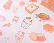 Bearguette Cafe Kawaii Sticker Sheet | Cute Bear Planner Stickers A5 | BC001 Katnipp character product