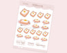 Bearguette Cafe Sticker Sheet | Cute Eggs on Toast Bakery Planner Stickers | BC 005 - Katnipp Studios