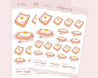 Bearguette Cafe Sticker Sheet | Cute Eggs on Toast Bakery Planner Stickers | BC 005 - Katnipp Studios