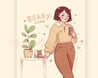 Beary Cute Art Print - Kawaii Fashion Cosy Art Decor - Katnipp Illustrations