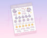 Image showing Luna and Sprinkle Bedtime & Naptime Planner Sticker Sheet with adorable pastel designs for bullet journal organisation. 2