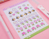 Adorable bumblebee planner stickers crafted on A6 premium paper with vinyl sticker material, perfect for decorating planners and scrapbooks. 3