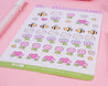 Adorable bumblebee planner stickers crafted on A6 premium paper with vinyl sticker material, perfect for decorating planners and scrapbooks. 4