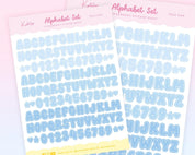 Blue Alphabet Planner Sticker Sheet | Letter Stickers | POLC009 Katnipp character product