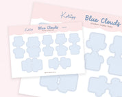 Blue Cloud Index Tab Stickers | Cute Planner Divider Tabs for Journals, Cards & Organisation | ID005 Katnipp character product