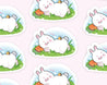 Bonbun & Bumblebutt kawaii bunny and bee die-cut sticker, perfect for spring and Easter decorations.