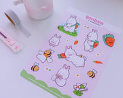 Bonbun & Bumblebutt A5 Sticker Sheet | Cute Bunny Vinyl Stickers Katnipp character product