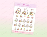 Bonbun Gardening Planner Sticker Sheet | Kawaii Planting &amp; Growth Stickers A6 | BON005