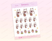 Bonbun Kawaii Photography Sticker Sheet | Cute Creative Planner Stickers A6 | BON006 Katnipp character product